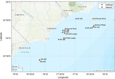 Survey of epiphytic microalgae to evaluate risk of ciguatera fish poisoning across natural and <mark class="highlighted">artificial reefs</mark> in North Carolina